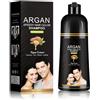 Anifer Shampoo colorante per capelli neri con ingredienti erboristici e olio di argano per capelli grigi, colorazione delicata e rapida con lucentezza duratura, applicazione semplice, 400ml/13.53 once fluide