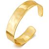 ENSKEFEN Bracciali rigidi in oro martellato per le donne irregolari regolabili braccialetti aperti grossi larghi braccialetti dorati vintage boho oro bracciale gioielli, Adjustable, Ottone, Nessuna