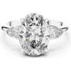 Senza marchio Anello LovelyCertified 3,10 Ct Created Diamond Off White 3 pezzi in argento 9...