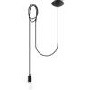 SOLLUX lighting SOLLUX Lampada a Sospensione EDISON Design Unico Senza Ombra Illuminazione Minimalista Lampadina LED Colore Nero Singola Lunga