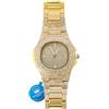 HALUKAKAH Orologio d'oro con Diamantes Iced out,Uomo Placcato Oro Reale 18k Cinturino al Quarzo 9.5,Cz Completa Lab Diamantes Prong Set,0 Pacco Regalo