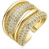 LUXENTER Anello Merima finitura oro giallo 18k, Metallo, Zirconia cubica