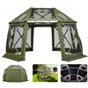 VEVOR Tendone Pieghevole Gazebo da Giardino a 13 Lati da 3,96 x 3,96 m con Parte Superiore Rimovibile e Borsa per il Trasporto, Montaggio Rapido, Riparo dal Sole per 10-12 Persone, Verde