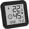TFA Dostmann Termoigrometro digitale BLACK & WHITE, 30.5054.01, E-INK display, temperatura interna, umidità, valori massimi e minimi, ora e data, nero