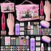 Deciniee Set per Manicure con Unghie Acriliche Deciniee: Set di Polvere Acrilica per Mano con Lampada UV e Trapano Elettrico per Unghie - Unghie Finte, Pinzette, Cartine - Set Completo per Principianti per