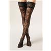 Calzedonia Autoreggenti Velate Fiori Nero