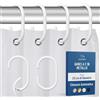 Blau Marité 12 ganci in metallo a forma di C per tenda doccia, antiruggine, anelli decorativi per bagno, Bianco, adatti a barre fino a 2,6 cm
