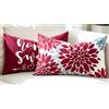 DakTou Federe Cuscini Divano 30x50 Decorativi con Dalie Fiore Rosso e Scritte, 2 Pezzi Copricuscini Divano in Corta Peluria Morbido Come Il Velluto, Copricuscino Decorativo per Salotto Camera da Letto