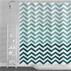 SDOTPMT 175x190cm Onda Banda Tenda da doccia Verde Bianco Gradiente Orizzontale Ondulato Zigzag Tenda da bagno Astratto Geometrico Tenda da vasca per bambini Bagno Poliestere con ganci
