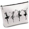 CREATCABIN Borsa Il Trucco in Tela Ballerine Danza Classica Borse Cosmetici Astucci Viaggio Portatili Astuccio Penne Astuccio Cerniera Articoli Toeletta Borsa Multiuso Kit Regalo 25 x 18cm