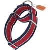 Axdvk Martingale Collare per cani in nylon 1600D extra resistente anti-trazione con strisce 3 colori per cani di taglia media a XL 3,8 cm di larghezza (taglia XL, rosso e blu navy)