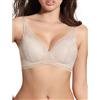 Selene, Reggiseno Donna in Pizzo con Scollo a V, Senza Ferretto, con Coppe Imbottite, Collezione Regina, Colore Rosa, Taglia 2B