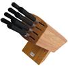 KAI Wasabi Black blocco portacoltelli in rovere completo di 8 coltelli, smontabile per la pulizia - Dimensioni 31 x 18 x 34 cm - Set completo di coltelli da cucina