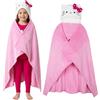 Hello Kitty Sanrio Coperta con Cappuccio Bambina, 90x130cm, Soffice Kawaii Coperte Indossabili Kuromi Cinnamoroll, Anime Regalo Ragazza (Violet Kuromi)