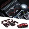 BIXUAN CX30 2025 compatibile con Mazda CX-30 2019-2024 2025 tappetini antiscivolo per console centrale bracciolo, tappetini in gomma, supporto per bevande, impugnatura antiscivolo, cucitura per porta,