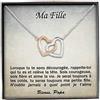 TILOVE - Collana da donna personalizzata con ciondolo a forma di cuori intrecciati contenente un messaggio d'amore per tua figlia firmato Papà, acciaio inossidabile, zircone, Acciaio inossidabile,