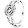 PANDORA Timeless Anello con doppio cerchio brillante in argento Sterling con zirconia cubica trasparente, 50