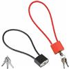 TFSYLISA 2 Pezzi Lucchetto a Cavo, Lucchetto Corda con Chiavi Universale In Acciaio, Lucchetti Lunghi a Gancio per Valigie, Cancelli, Moto, Armadietti (Nero, Rosso)