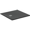 Ideal Standard - Ultra Flat S+, Piatto doccia quadrato ultrasottile in resina effetto pietra, 100x100cm, Ideal Solid, Nero