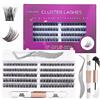 Ocean Pearl 120 Pcs Ciglia Finte Ciuffetti con Colla e Pinzette Estensioni Ciglia Finte Riutilizzabili Morbide Naturali Leggere Ciglia a Grappolo Facili da Applicare a Casa C/D Curl 10-16mm - OP01