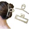 Uoocg 2 fermagli per capelli di grandi dimensioni, in metallo dorato, per donne e ragazze