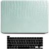 AUSMIX Custodia compatibile con MacBook Pro 13 pollici 2024 2023 2022 2021-2016 M2 M1 A2338 A2289 A2251 A2159 A1989 A1706 A1708 con/senza Touch Bar, custodia rigida in pelle premium Verde coccodrillo