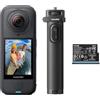 Insta360 X4 Air Pack Viaggio Nero grafite- Videocamera leggera 165g 8K 360, selfie stick invisibile, lenti sostituibili, prima registri poi inquadri, cover antivento integrata.