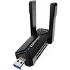 MMOBIEL Adattatore Wifi 7 USB BE6500 di MMOBIEL - Tri-Banda (6/5/2.4GHz) 6452 Mbps Chiavetta WiFi con USB 3.0 & Antenna Esterna, WPA3, 4K-QAM, Plug & Play - Per Windows 11/10/Mac/Linux PC Desktop & Laptop