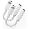 zoyuzan Confezione da 2, adattatore per cuffie Dongle a jack da 3,5 mm, connettore audio AUX per iPhone 12/11/XS/X/8/7/pro/xr/SE/MAX/PLUS Lightning compatibile con iPad accessori musicali per auto cuffie