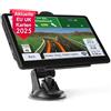 NEWFUN Navigatore Camion,Navigatore Auto,2025 5 Pollici GPS Touchsceen 8GB,con POI Avviso Guida vocale Lane Programma 0 a vita Aggiornamento UE,per Auto Camion
