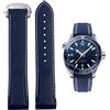 FOUUA Cinturino per Orologio Omega 22mm 20mm Silicone Morbido e Confortevole Impermeabile Chiusura Pieghevole Cinturino di Ricambio Cinturino per Orologio Omega Seamaster SpeedMaster De Ville Serie