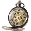 TREEWETO Orologio da taschino unisex con catena, meccanico e automatico | Orologio da taschino a carica manuale, in bronzo antico, senza batteria, da uomo, vintage, steampunk