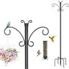 Suimlmta Mangiatoia per uccelli, 193 cm, ganci da giardino per pastori, pali e grucce per mangiatoia per uccelli, in metallo resistente, autoportante, per decorazioni di piccoli uccelli, confezione da 1