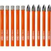 BGTEC 5 punte diamantate a secco da 6 mm e 5 punte in carburo di tungsteno da 6 mm per granito, marmo, porcellana, ceramica