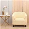 LEONEBEBE Coprisedia per sedia da club, elasticizzato, con fondo elastico, universale, in tessuto, 1 pezzo, per bar e soggiorno (beige)