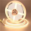 GOMING 24V 5M Neon COB Striscia LED Bianco Caldo 3000K IP67 Impermeabile | CRI 93+ 4100lm 11W/M Luminosità Uniforme Flessibile Striscia LED Autoadesiva per Arredamento Casa(Alimentazione non Inclusa)