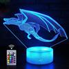HPBN8 Ltd Creativo 3D Dinosauro Luce Della Notte LED Lampada 7/16 Cambiamento di Colore Lampada da Tavolo USB Alimentato Telecomando Giocattoli per Bambini Decor di Natale Regalo di Compleanno