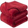 HOZY Plaid Coperta Pile Matrimoniale Antistatica - Super Morbido Coperta leggera e Calda - Adatta per Copriletto Copriletto e Copridivano - Rosso Grande 220x240cm