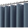 VANZAVANZU Tenda da Doccia Impermeabile con Ganci in Metallo Tenda da Bagno in Tessuto Lino Poliestere Antimuffa per Vasca da Bagno Stanza Bagnata Box Doccia - 182 x 198cm (Blu Navy)