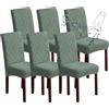 KELUINA Set di 6 coprisedie elasticizzati per sala da pranzo, in jacquard elasticizzato, rimovibili, lavabili, impermeabili