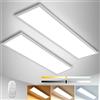 Aimosen 2PCS Pannello Luminoso a Soffitto LED Dimmerabile 100x25 cm con Telecomando, Lamp a Soffitto da 28W con Luce Forte Luminosità, 2700K - 6500K Sottile Lampada a Soffitto per Ufficio Soggiorno