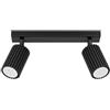 Sollux Lighting Plafoniera Da Soffitto Lampadario In Alluminio 2 Paralumi 30 x 6,5 x 16,5 cm Karbon Nero