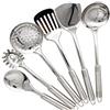 Abcsea 6 Pezzi Set di Utensili da Cucina in Acciaio Inox, Cucchiai da Cucina, Spatola da Cucina, Cucchiaio Forato, Cucchiaio da Zuppa