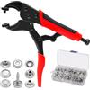 ZhouWei Pinza per Bottoni Automatici Contiene 3 Stampi e 40 Set di Bottone Automatici da 15 mm, Pinza Bottoni a Pressione Regolabile, per Riparazione di Coperture Tela Cuoio Cucito Teloni