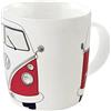 BRISA VW Collection - T1 Bus Pulmino Tazza in Ceramica 370 ml | Volkswagen Mug da Caffè, Lavabile in Lavastoviglie, Adatto al Microonde, New Bone China, Frontale Bus/Rosso