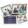 Hampton Frames cornice portafoto 4 aperture argento rettangolare, metallo sovrapposto, vetro smussato, autoportante o da parete, per foto 10,2x15,2 e 10,2x10,2 cm