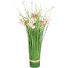 Flair Flower Erba artificiale con fiori, composizione di erba, cespuglio decorativo di fiori artificiali, erba ornamentale, rosa