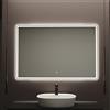 Baikal Specchio da bagno rettangolare | 120 x 80 cm | Retroilluminato con sabbiatura | Touch con anti-appannamento | Tonalità 3500 K/4000 K/6000 K | Specchio con luce | Specchio con LED.
