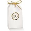 Ingrosso e Risparmio Bomboniere Anniversario 10 pz Scatoline Portaconfetti a bustina con Numero 50 Color Oro Nozze Oro 50 Anni Segnaposto Confettata Traguardo Sposi Fai da Te Matrimonio