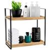Accmuzzy Scaffale da Bagno in Legno Verticale e Stretto, Piccolo Organizzatore per Bagno, Portatrucchi per Toeletta o Cucina, Mensola da Appoggio (2 Livelli)